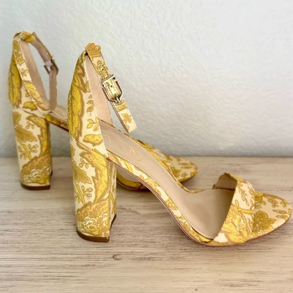 Sam Edelman Yellow Floral Sandals 8.5 size - Picture 4 of 7